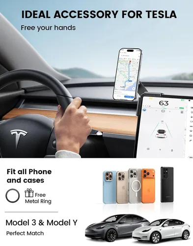 Vista 7 de Lamicall Soporte magnético para teléfono Tesla Model 3 e Y Strongest N55