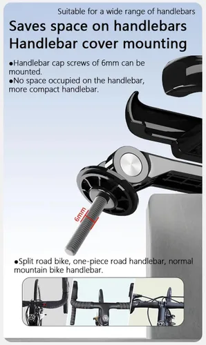 Vista 5 de GUB G-92 Quick Take Place Bike Stem Fork Phone Mount 360 Rotatable Aluminum Stem Clamp Soporte para teléfono para bicicleta