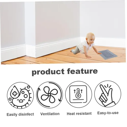 Vista 8 de 1 funda de ventilación a prueba de bebés, cubierta de ventilación de silicona suave para el hogar, pared, techo, suelo, rejilla de ventilación de 4