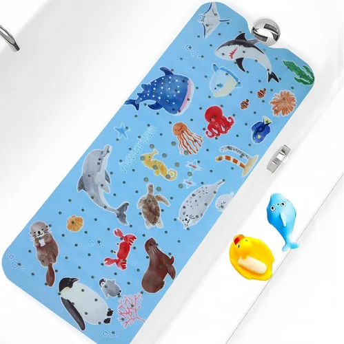 Vista 10 de Alfombra de Bañera Antideslizante Tapete de Ducha para Niños Adultos y Ancianos 40X16 Pulgadas Extra Largo Tapetes de Baño Antideslizantes