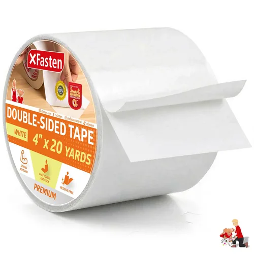 Vista 11 de XFasten Cinta adhesiva de doble cara, extraíble, 3 pulgadas por 15 yardas, rollo individual, sin residuos y segura para superficies