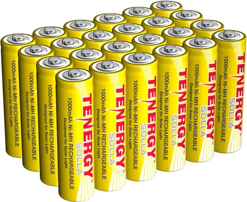 Vista 9 de Tenergy Solla - Batería recargable NiMH AA, 1000 mAh, baterías solares para luces de jardín solares, anti-fuga, durabilidad al aire libre, más de 5