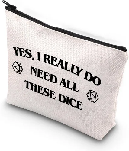 Vista 5 de XYANFA Bolsa de maquillaje para dados DM, regalo de juego de rol Yes I Really Do Need All These Dice Pouch