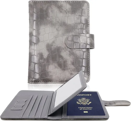 Vista 29 de Melsbrinna - Funda para pasaporte, ranuras para tarjetas, bonita funda para pasaporte para mujeres/hombres, resistente al agua con bloqueo RFID