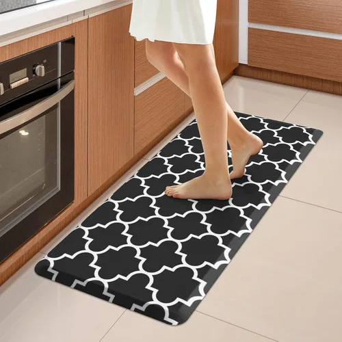 Vista 60 de WISELIFE Tapete de cocina acolchado antifatiga, 17.3 x 28 pulgadas, antideslizante, resistente, de PVC, ergonómico, impermeable, cómodo