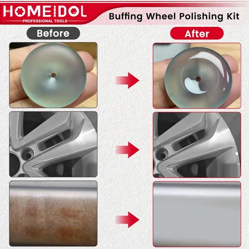 Vista 6 de HOMEIDOL - Rueda de pulido para kit de pulido Dremel, 103 piezas, rueda de pulido de vástago de 1/8 pulgadas para accesorios de herramientas Dremel