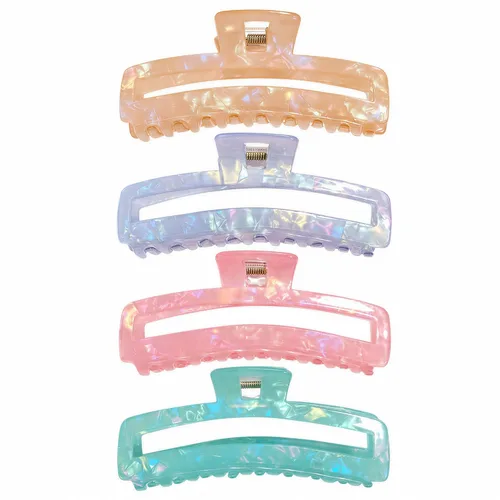 Vista 10 de Jayongnee - Pinzas rectangulares grandes antideslizantes para mujeres y niñas, pinzas de sujeción fuerte para cabello fino/medio grueso