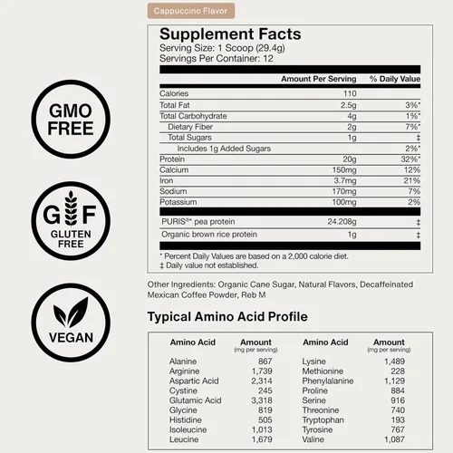Vista 8 de Momentous Proteína vegana en polvo – 0.71 oz de proteína vegetal – Certificado NSF para deporte – Vegano – Sin OGM – Sin gluten – 12 porciones