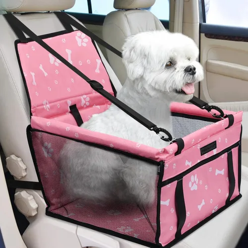 Vista 15 de Asiento de coche para perro, asiento elevador plegable para perro, impermeable, transpirable, bolsa de viaje Oxford para perros pequeños a medianos