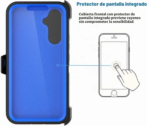 Vista 4 de Njjex Funda resistente para Samsung Galaxy A54 5G, para Galaxy A54 5G con funda de clip para cinturón, protector de pantalla integrado resistente a