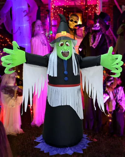 Vista 4 de OVIFM Halloween Inflatables Witch Costume Adult- 74FT One Size Scary Inflatable Halloween Wizard Costume
