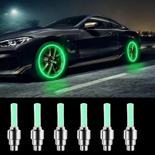Vista 10 de 20 PIEZAS Tapas Fluorescentes para Vástago de Válvula de Neumático - Cubiertas Luminosas para Neumáticos de Vehículos Universales - Accesorios