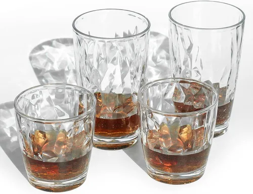 Vista 8 de Top-spring - Vaso de agua de plástico reutilizable de 16 onzas, 4 piezas Transparente-4pcs