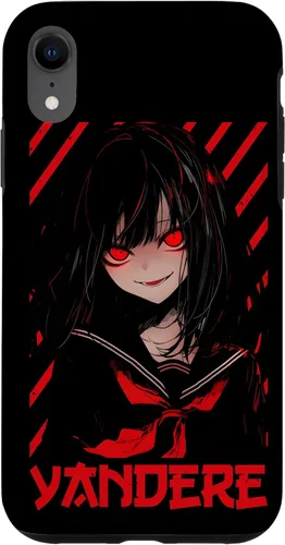 Vista 25 de Funda para iPhone 16 Yandere Anime Girl Kawaii Emo Goth Otaku Anime Manga Lover