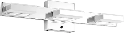 Vista 13 de Mirrea 20" 3 luces LED 3CCT níquel cepillado tocador tocador luminaria