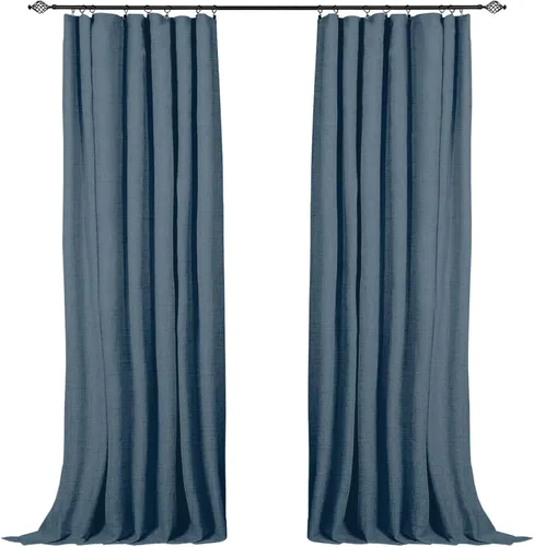 Vista 23 de 100% Blackout Shield Cortinas opacas completas para dormitorio de 63 pulgadas de largo, juego de 2 paneles, anillos de clip/bolsillo para barra