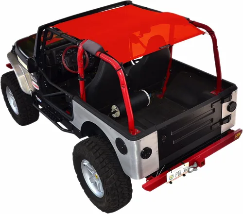 Vista 11 de Malla para sombra SPIDERWEBSHADE para Jeep Wrangler con protección UV, accesorio hecho en EE.UU., TJ (1997-2006), Negro
