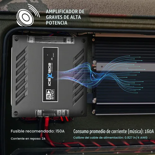 Vista 7 de Banda Ice X 3001-1 Canal 3000 Watts RMS 1 Ohm Amplificador para Coche