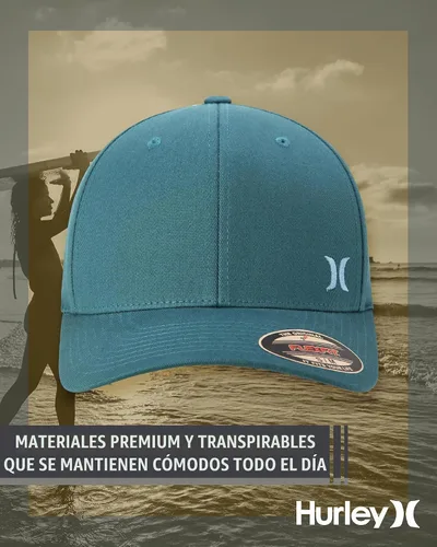 Vista 4 de Hurley Sombrero para hombre - Gorra ajustada elástica de visera curvada Aurora verde