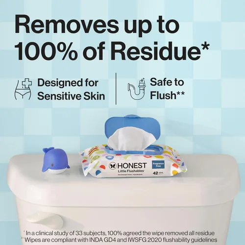 Vista 2 de The Honest Company Toallitas desechables para niños, hipoalergénicas, 42