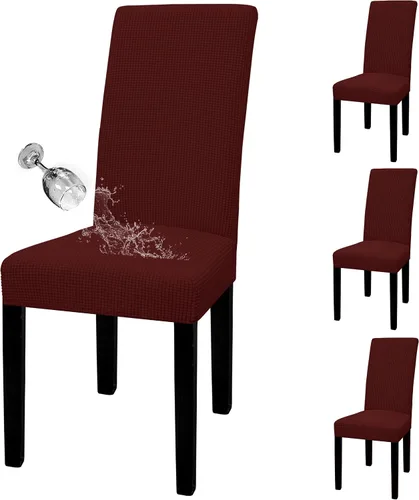 Vista 80 de Easy-Going - Juego de 2 fundas para sillas de comedor 100% impermeables, de tela Jacquard elástica, fundas protectoras removibles y lavables