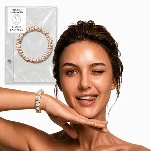 Vista 19 de SUNDAYSILKS™ - Lujosos coleteros de seda de morera para mujeres y niñas Coleteros antideslizantes y sedosos para el cabello natural, rizado, fino
