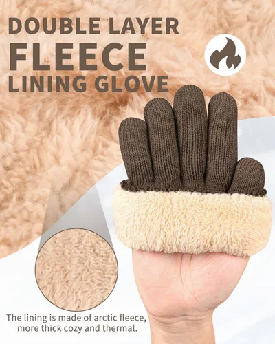 Vista 2 de Guantes térmicos de invierno, forro polar, para pantalla táctil, elásticos, cálidos, para correr, ciclismo, equitación, hombres y mujeres