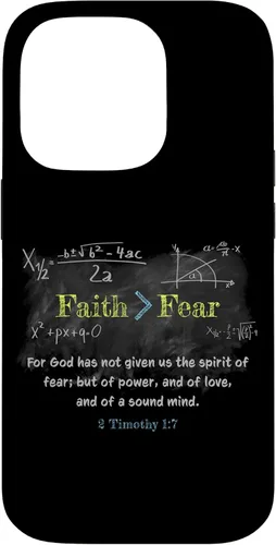 Vista 17 de Faith > Fear 2 Timothy 1:7 Christian Verse Math Equation Case for iPhone 17