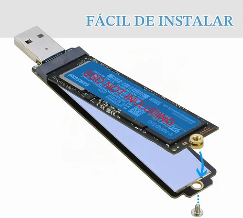 Vista 4 de Adaptador M.2 a USB, RIITOP NVMe a USB 3.1 tarjeta de lectura compatible con SSD NVMe (PCI-e) M Key y SSD NGFF (B+M Key SATA)