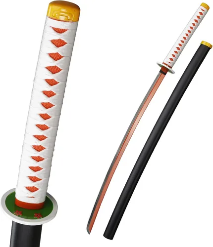 Vista 10 de Munetoshi 40.5 Steel Zenitsu Agastuma Nichirin Katana Demon Killer Samurai Sword Scabbard Cosplay Costumes