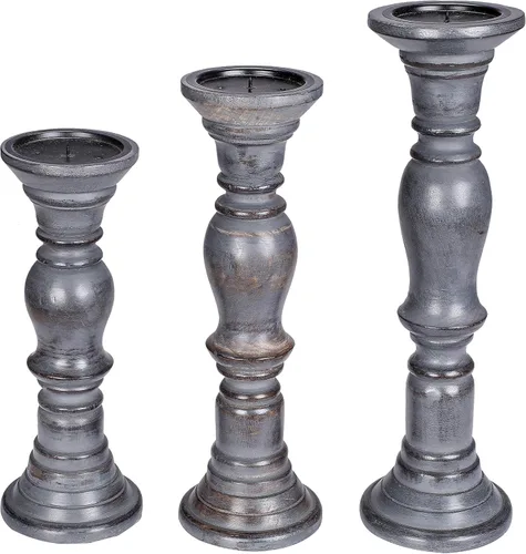 Vista 23 de pilares decorativos de madera para velas