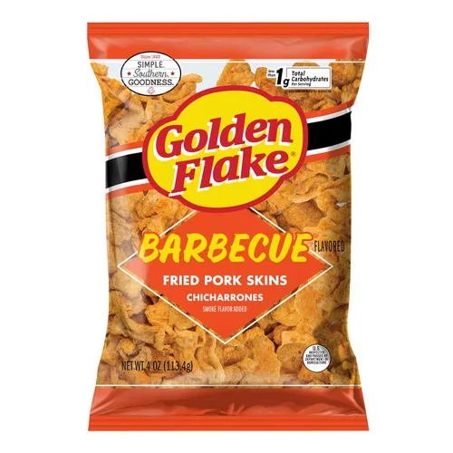 Vista 4 de Golden Flake Cortezas de cerdo a la barbacoa, bolsas de 4 oz (12 unidades)