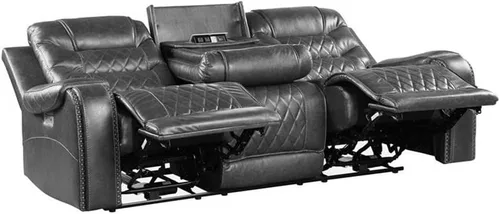 Vista 6 de Pemberly Row Sofá reclinable doble de microfibra tradicional de 21" en gris