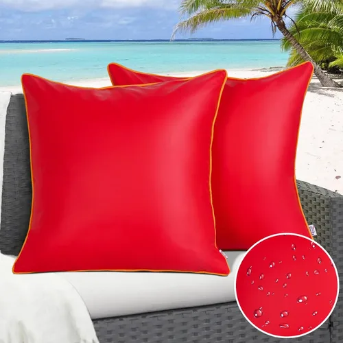 Vista 25 de Paquete de 2 fundas de almohada para exteriores de 12 x 20 pulgadas, resistente al agua, de piel de silicona, resistente a los rayos UV, resistente