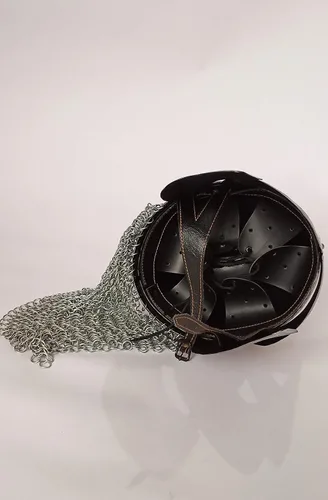 Vista 5 de AnNafi Casco de armadura de lobo vikingo hecho a mano acabado plateado cascos medievales cascos de caballero de metal para adultos disfraces