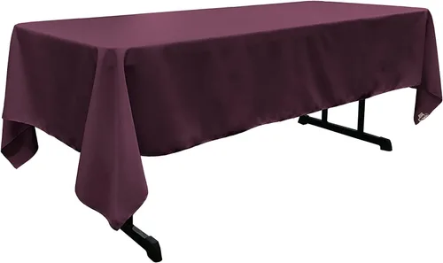 Vista 28 de LA Linen Mantel rectangular lavable de popelín de poliéster, resistente a las manchas y a las arrugas, cubierta de mesa 60x84, mantel de tela