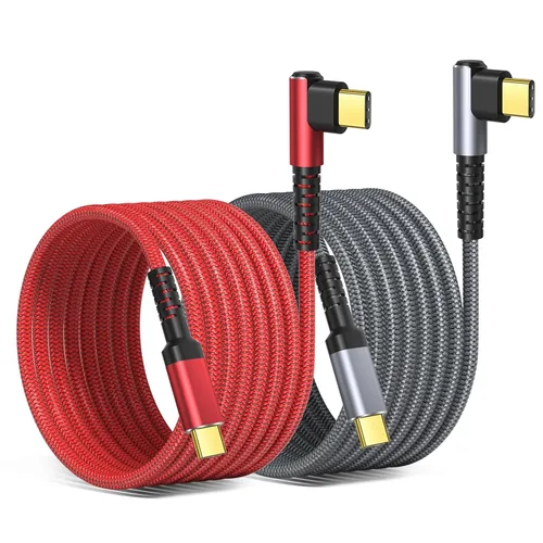 Vista 8 de OKRAY Cable USB C de 10 pies, paquete de 5 cables de carga rápida USB-C de 2-Gris