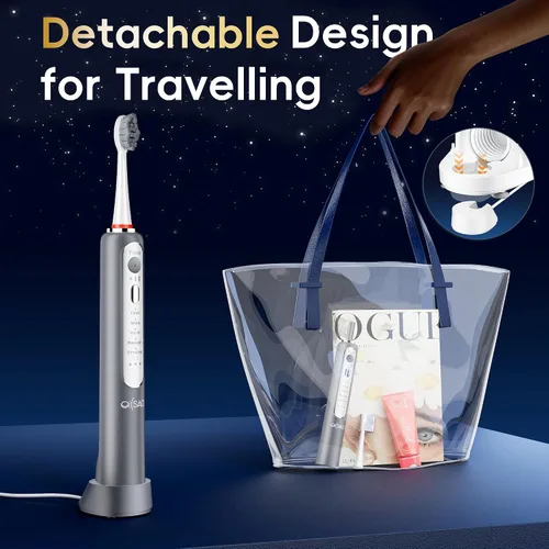 Vista 6 de Cepillo de dientes eléctrico con hilo dental de agua, avanzado 2.0 cepillo de dientes combinado en uno con 5 modos de cepillo y 3 velocidades