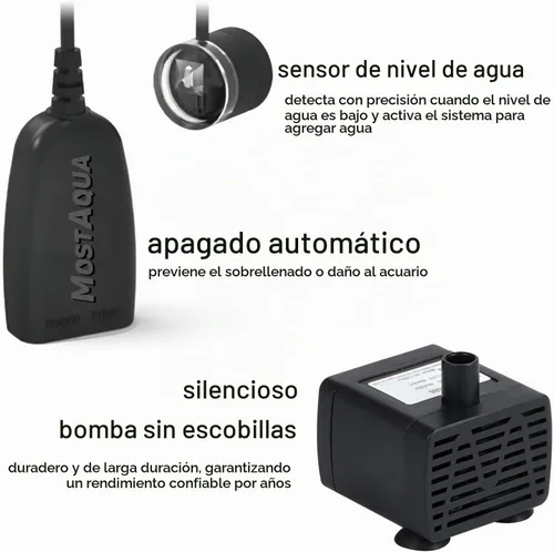 Vista 3 de Acuario ATO, Auto Top Off para acuario de agua dulce y salada, sistema automático de tapa de tanque de peces (ATO 100)