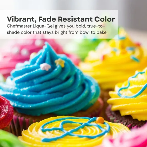 Vista 3 de Chefmaster Aguacate Liqua-Gel® Colorante de alimentos Color vibrante Tinta de grado profesional para glaseado, cobertura, fondant Para hornear