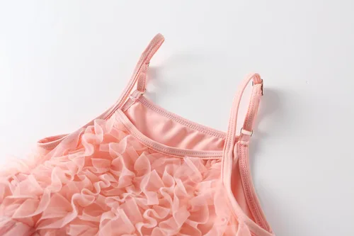Vista 4 de Nomi&Me Traje de baño para niña pequeña, traje de baño de una pieza, vestido de tutú de sirena de princesa, falda de natación