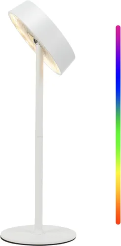 Vista 12 de Lámpara inalámbrica, lámpara de mesa recargable, funciona con pilas, control táctil regulable RGB, 3 temperaturas de color, función de memoria LED