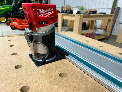 Vista 5 de Adaptador de riel guía ToolCurve compatible con enrutador Milwaukee - Fabricado en EE. UU