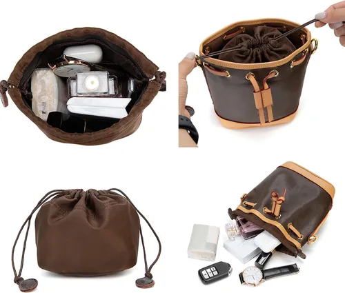 Vista 2 de Nylon Inner Bag Organizer Insert Shoulder Crossbody Drawstring For Bucket