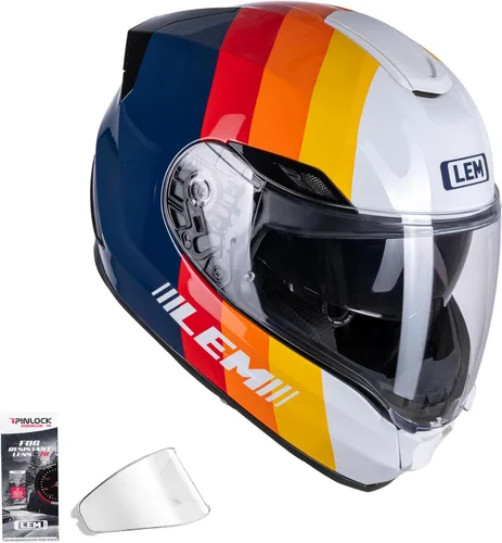 Vista 12 de LEM Cascos de motocicleta de cara completa, cascos para hombres, con certificado DOT, PINLOCK y DVS de doble visión, casco de motocicleta de calle