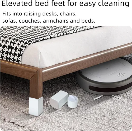 Vista 5 de 2" Elevadores autoadhesivos para cama y muebles, elevadores de muebles con adhesivo para camas, mesas y sillas, elevadores de cama de acero