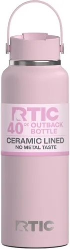 Vista 32 de RTIC - Botella de agua Outback de 32 oz (1 L), con revestimiento de cerámica, aislada, de acero inoxidable, doble pared con aislamiento al vacío