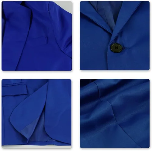 Vista 61 de YUNCLOS Chaqueta blazer casual de 1 botón con solapa con muescas para hombre