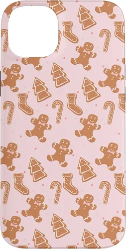 Vista 15 de iPhone 16 Pink Gingerbread Cookie Christmas with Polka Dots Case