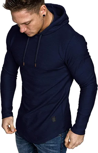 Vista 16 de Lexiart Sudadera deportiva con capucha para hombre, color liso, forro polar